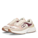 Sneakers Donna LIU JO LJ01 01 in Suede e Nylon colore Rope Milk e Cremisi