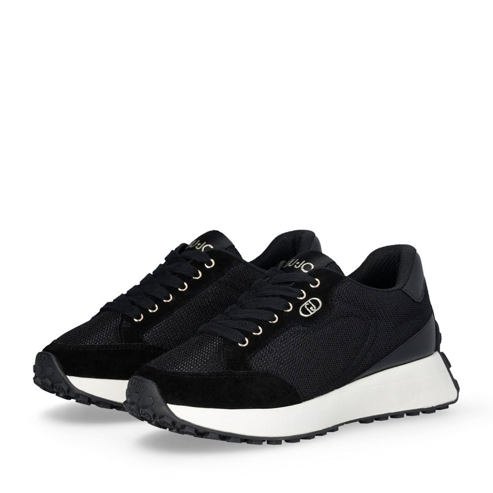 Sneakers Donna LIU JO Lolo 20 in Suede e Brighty Mesh Nero