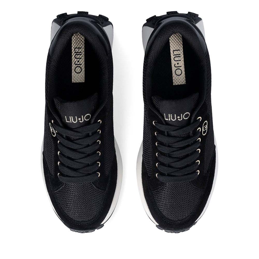 Sneakers Donna LIU JO Lolo 20 in Suede e Brighty Mesh Nero
