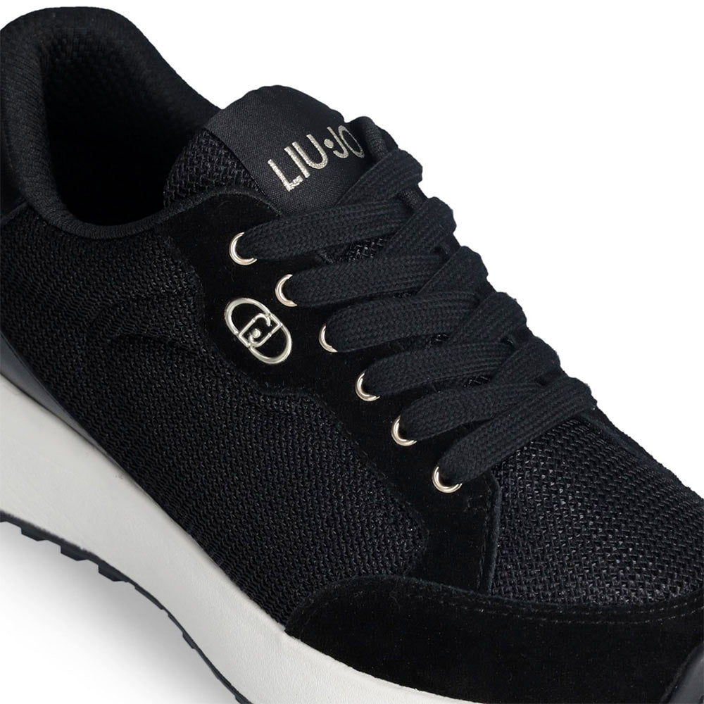 Sneakers Donna LIU JO Lolo 20 in Suede e Brighty Mesh Nero