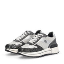 Sneakers Platform Donna LIU JO Amazing 38 in Pelle Stampata e Inserti Metallizzati Nero Silver