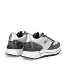 Sneakers Platform Donna LIU JO Amazing 38 in Pelle Stampata e Inserti Metallizzati Nero Silver