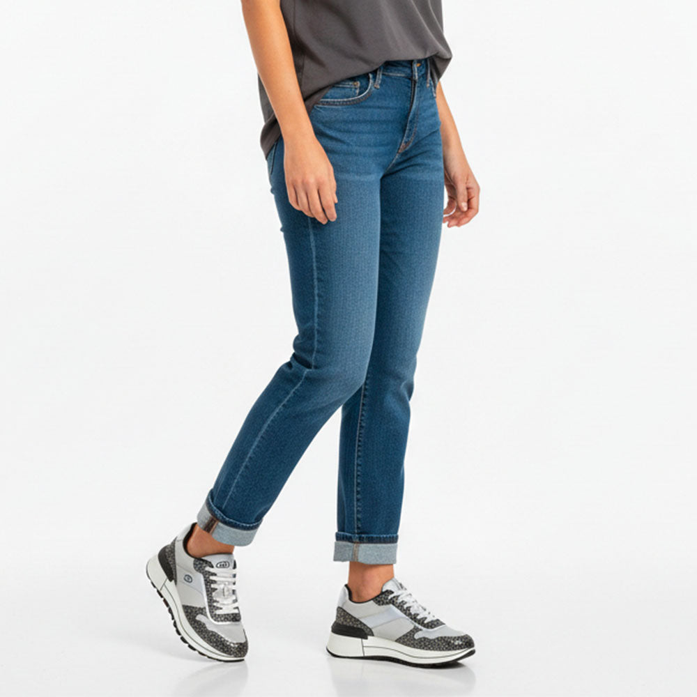 Sneakers Platform Donna LIU JO Amazing 38 in Pelle Stampata e Inserti Metallizzati Nero Silver