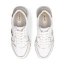 Sneakers Platform Donna LIU JO Amazing 25 in Pelle Bianca e Inserti Laminati Oro