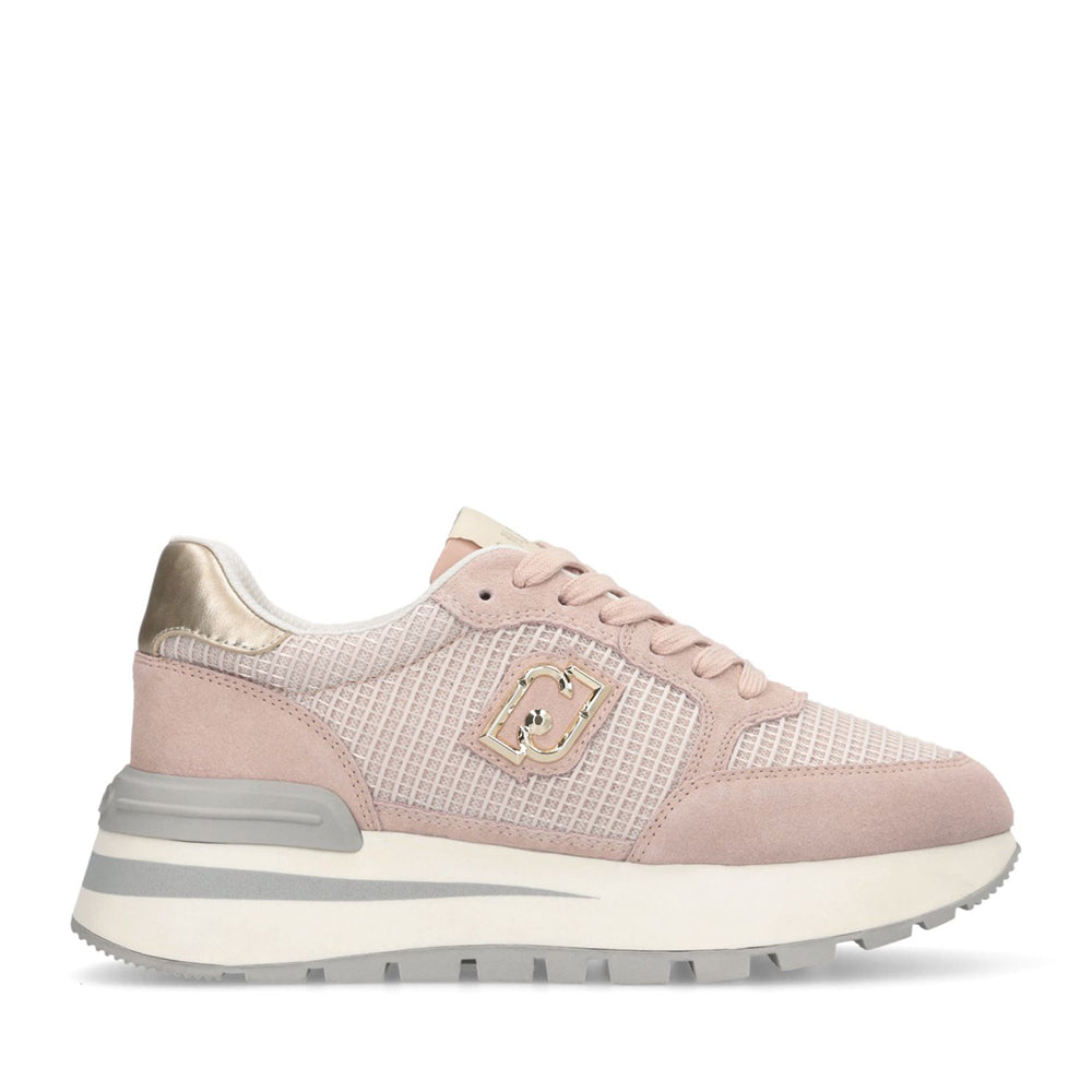 Sneakers Platform LIU JO Amazing 25 in Suede e Mesh Nude Light Gold