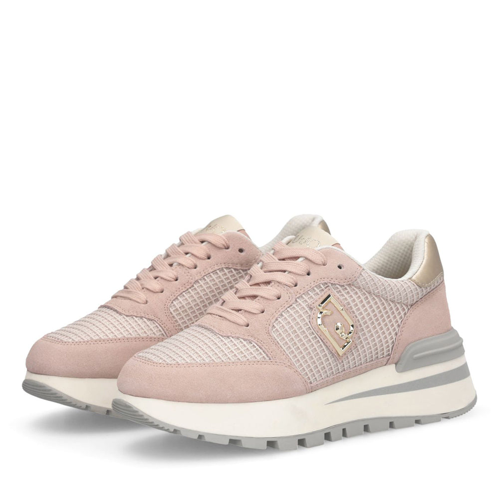 Sneakers Platform LIU JO Amazing 25 in Suede e Mesh Nude Light Gold