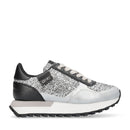 Sneakers Running LIU JO Evelyn 915 Full Glitter Silver con Inserti Laminati