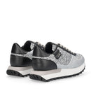 Sneakers Running LIU JO Evelyn 915 Full Glitter Silver con Inserti Laminati