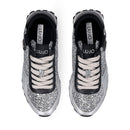 Sneakers Running LIU JO Evelyn 915 Full Glitter Silver con Inserti Laminati