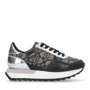 Sneakers Running LIU JO Evelyn 915 in Tessuto Jacquard con Logo Monogram Black Silver
