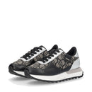 Sneakers Running LIU JO Evelyn 915 in Tessuto Jacquard con Logo Monogram Black Silver