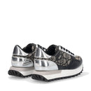 Sneakers Running LIU JO Evelyn 915 in Tessuto Jacquard con Logo Monogram Black Silver