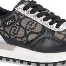 Sneakers Running LIU JO Evelyn 915 in Tessuto Jacquard con Logo Monogram Black Silver