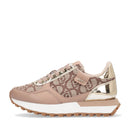Sneakers Running LIU JO Evelyn 915 in Tessuto Jacquard con Logo Monogram Beige Gold