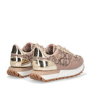 Sneakers Running LIU JO Evelyn 915 in Tessuto Jacquard con Logo Monogram Beige Gold