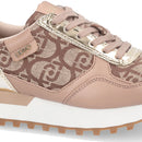 Sneakers Running LIU JO Evelyn 915 in Tessuto Jacquard con Logo Monogram Beige Gold