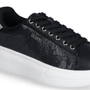 Sneakers Platform LIU JO Babol 01 Laminate Effetto Lizard Black Silver