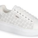 Sneakers Platform LIU JO Babol 01 Bianche Saffiano stampa Logo Monogram