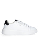 Sneakers Platform LIU JO Babol 01 in Pelle Bottalata Bianca e Inserto Nero