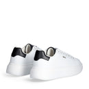 Sneakers Platform LIU JO Babol 01 in Pelle Bottalata Bianca e Inserto Nero