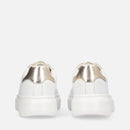Sneakers Platform LIU JO Babol 01 in Pelle Bottalata Bianca e Inserto Metallizzato Light Gold