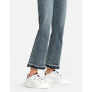 Sneakers Platform LIU JO Babol 01 in Pelle Bottalata Bianca e Inserto Metallizzato Bordeaux