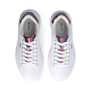Sneakers Platform LIU JO Babol 01 in Pelle Bottalata Bianca e Inserto Metallizzato Bordeaux