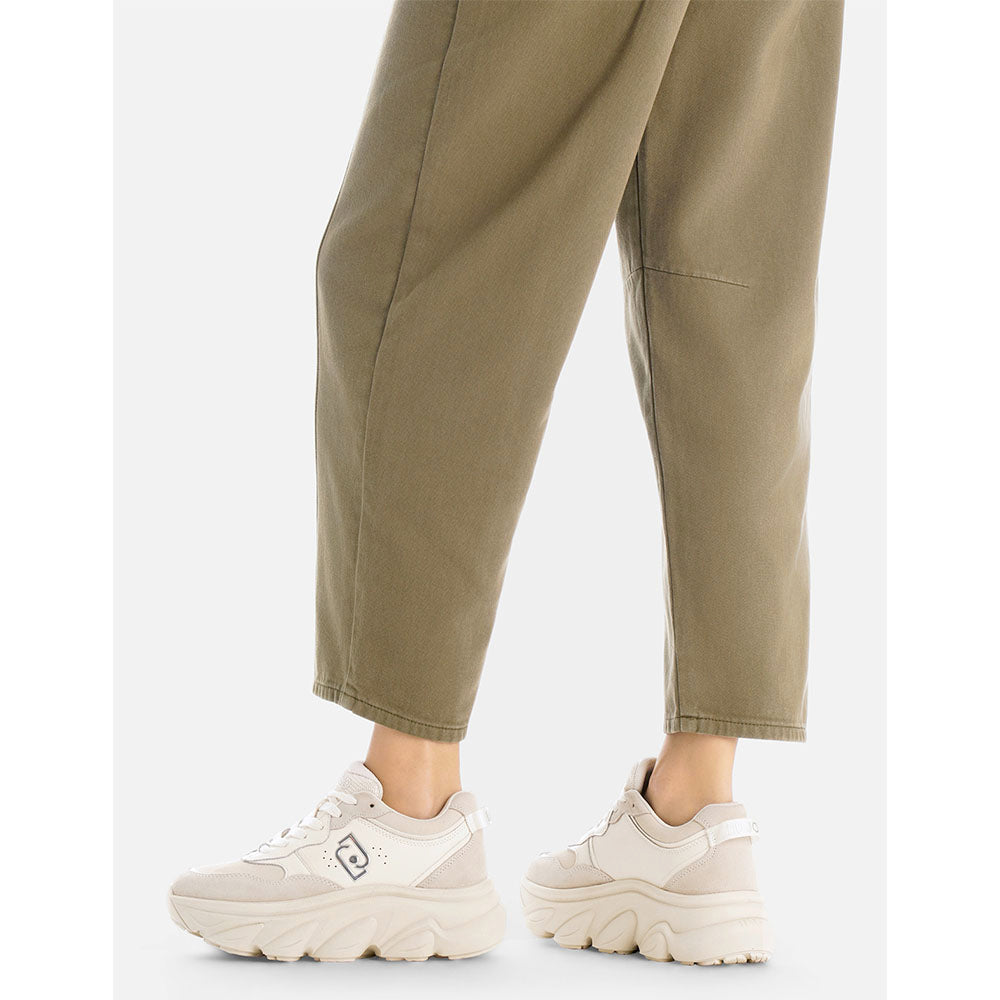 Scarpe Donna LIU JO Steffy 01 Sneakers Chuncky in Suede e Pelle color Latte