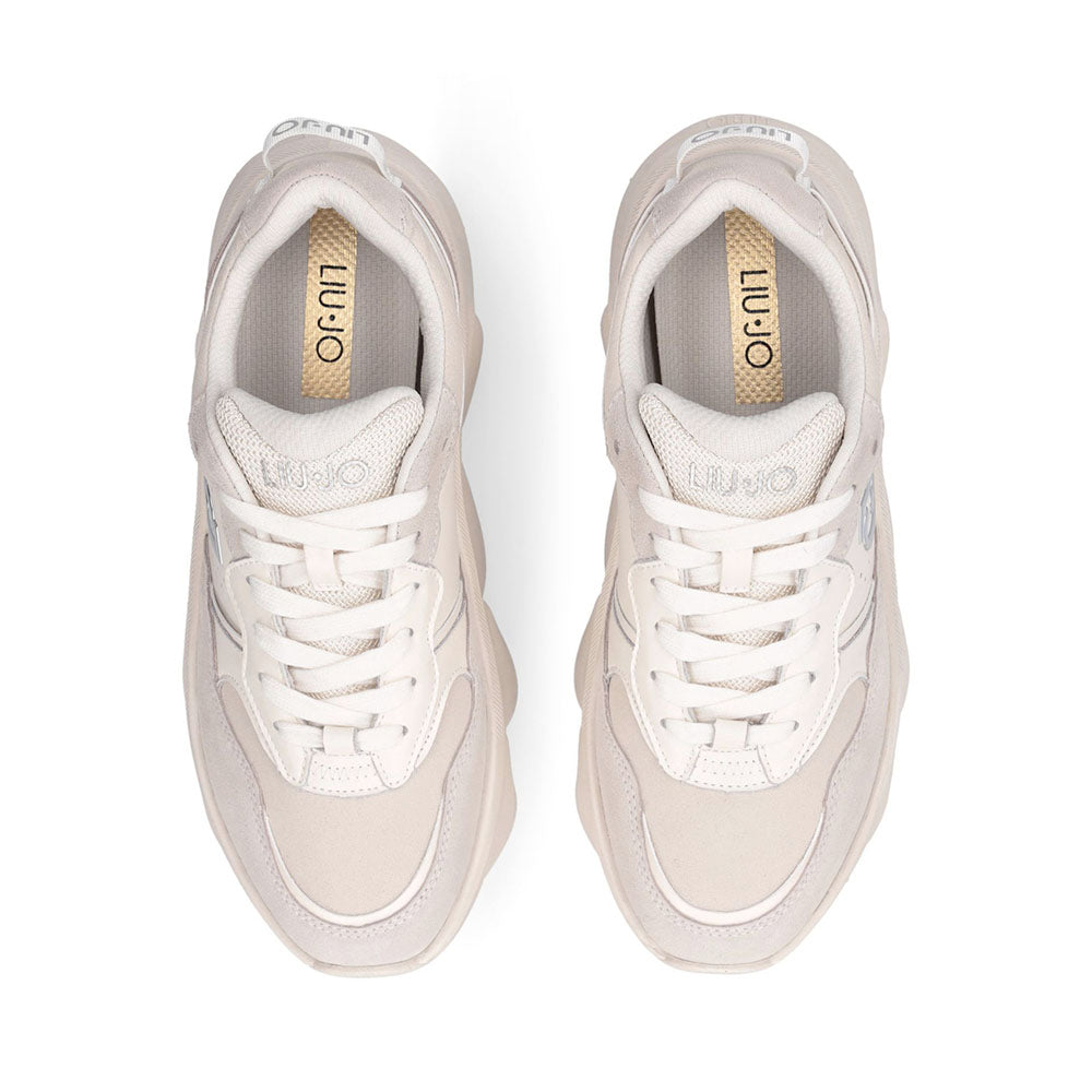 Scarpe Donna LIU JO Steffy 01 Sneakers Chuncky in Suede e Pelle color Latte