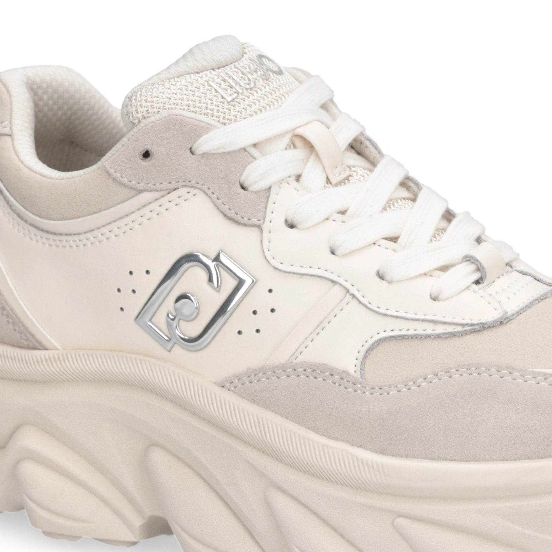 Scarpe Donna LIU JO Steffy 01 Sneakers Chuncky in Suede e Pelle color Latte