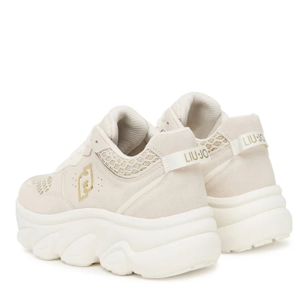 Scarpe Donna LIU JO Steffy 01 Sneakers Chuncky in Suede e Glitter color Latte