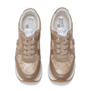 Women's Beige Super Platform Sneakers LIU JO Maxi Wonder Plus 02 Bis in Suede with Python-Effect Inserts