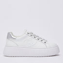 Sneakers Platform LIU JO Elodie 01 in Pelle Bianca con Maxi Logo Embossed