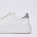 Sneakers Platform LIU JO Elodie 01 in Pelle Bianca con Maxi Logo Embossed