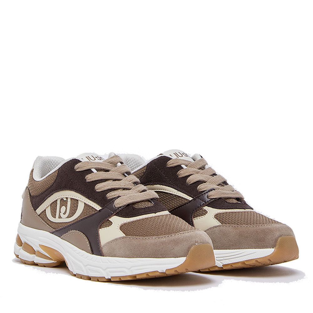 Sneakers Donna LIU JO Trixie 01 in Suede e Mesh Havana e Moka