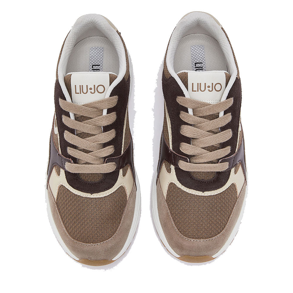 Sneakers Donna LIU JO Trixie 01 in Suede e Mesh Havana e Moka