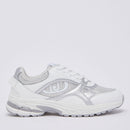Sneakers Donna LIU JO Trixie 01 in Mesh Metalizzato Bianco e Inserti Laminati
