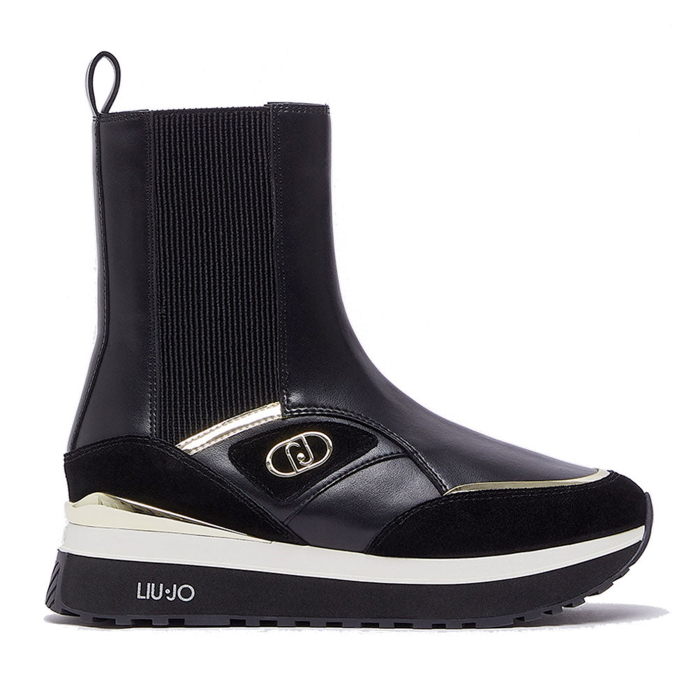 Sneakers Boots Donna LIU JO Maxi Wonder 103 in Pelle Nera