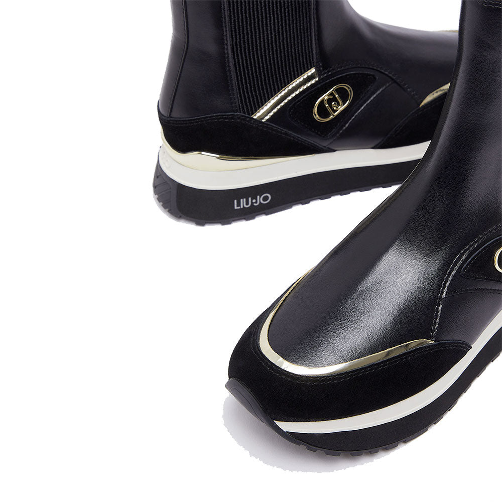Sneakers Boots Donna LIU JO Maxi Wonder 103 in Pelle Nera