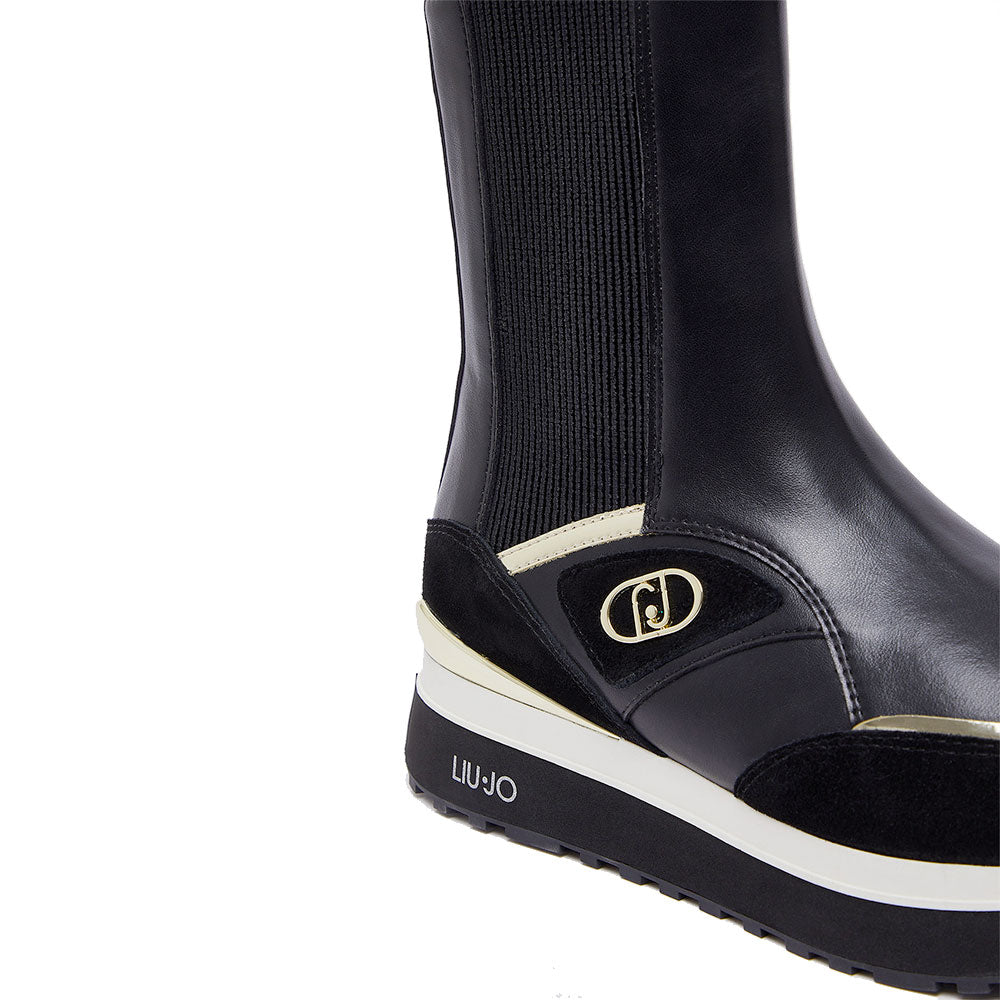Sneakers Boots Donna LIU JO Maxi Wonder 103 in Pelle Nera