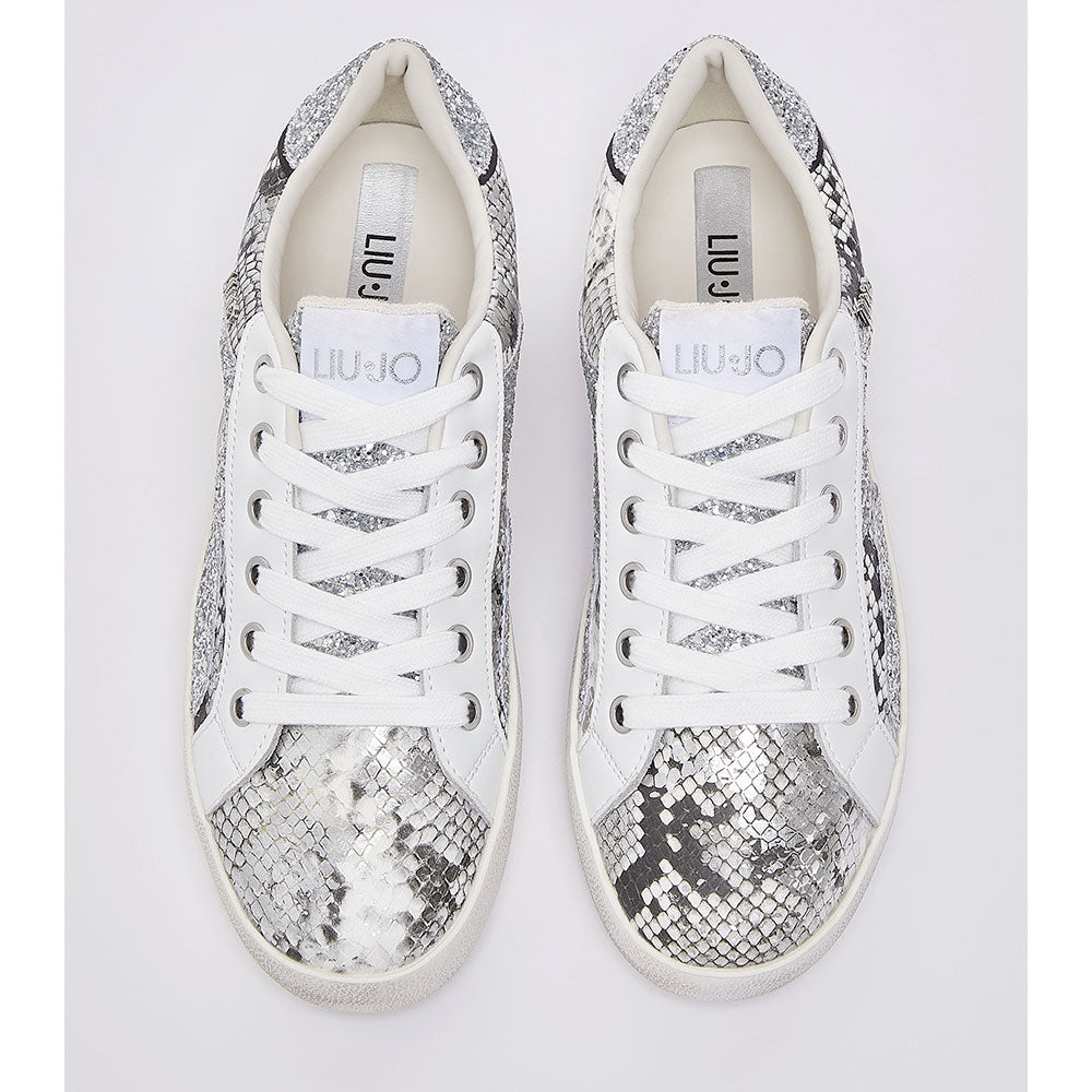 Sneakers Donna LIU JO Miley C 01 effetto Pitone con Glitter