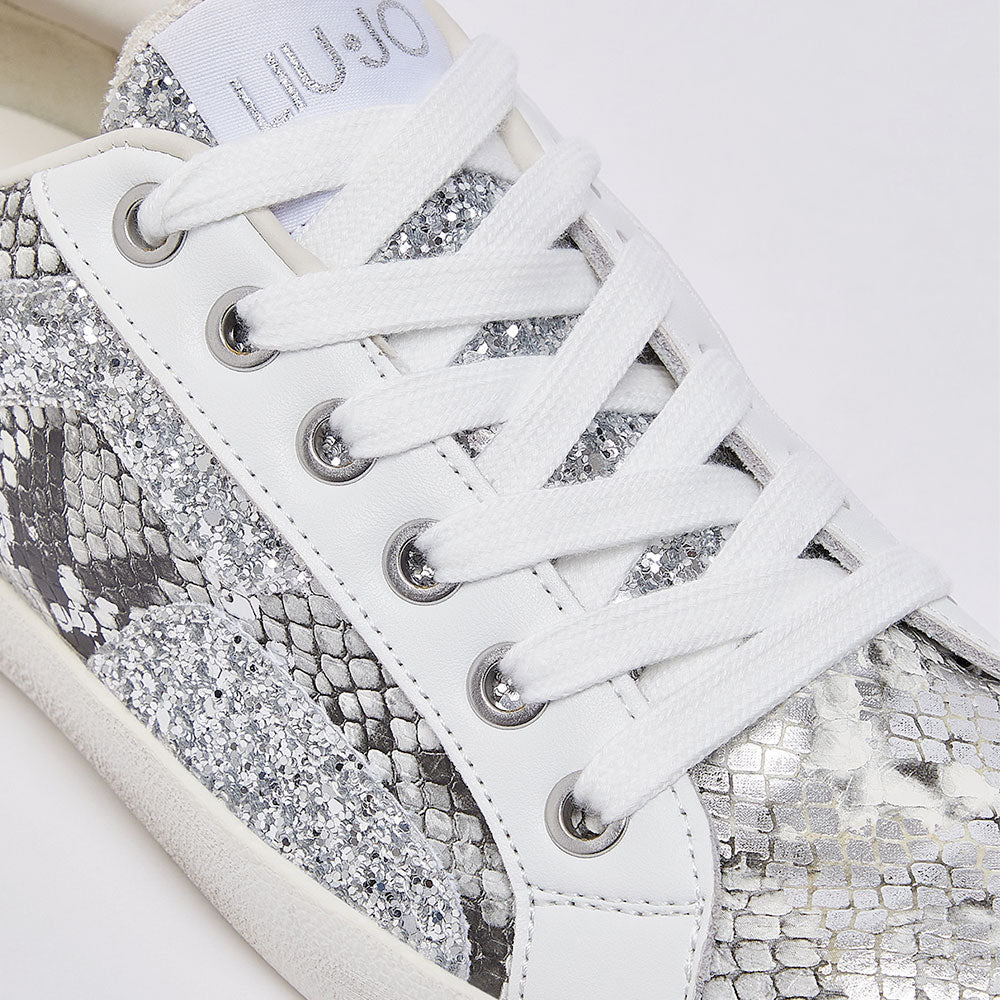 Sneakers Donna LIU JO Miley C 01 effetto Pitone con Glitter