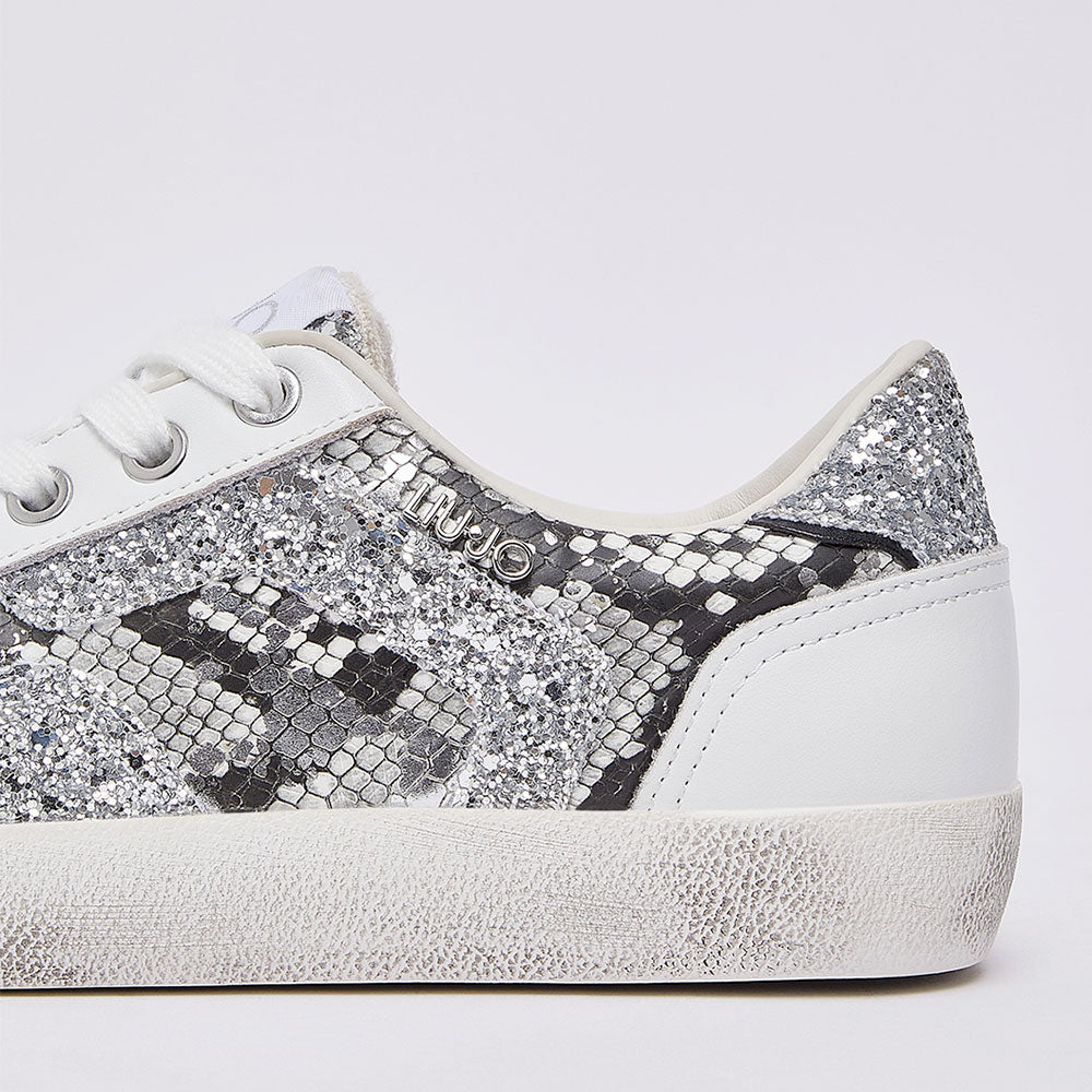 Sneakers Donna LIU JO Miley C 01 effetto Pitone con Glitter