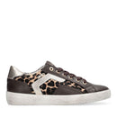 Sneakers Donna LIU JO Miley C 01 in Pelle color Moka e Inserto in Cavallino Leopardato
