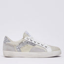 Sneakers Donna LIU JO Miley C 01 in Pelle Crackle Bianca con Inserti Glitter