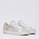 Sneakers Donna LIU JO Miley C 01 in Pelle Crackle Bianca con Inserti Glitter