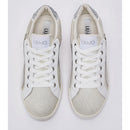 Sneakers Donna LIU JO Miley C 01 in Pelle Crackle Bianca con Inserti Glitter