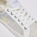 Sneakers Donna LIU JO Miley C 01 in Pelle Crackle Bianca con Inserti Glitter
