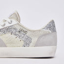 Sneakers Donna LIU JO Miley C 01 in Pelle Crackle Bianca con Inserti Glitter