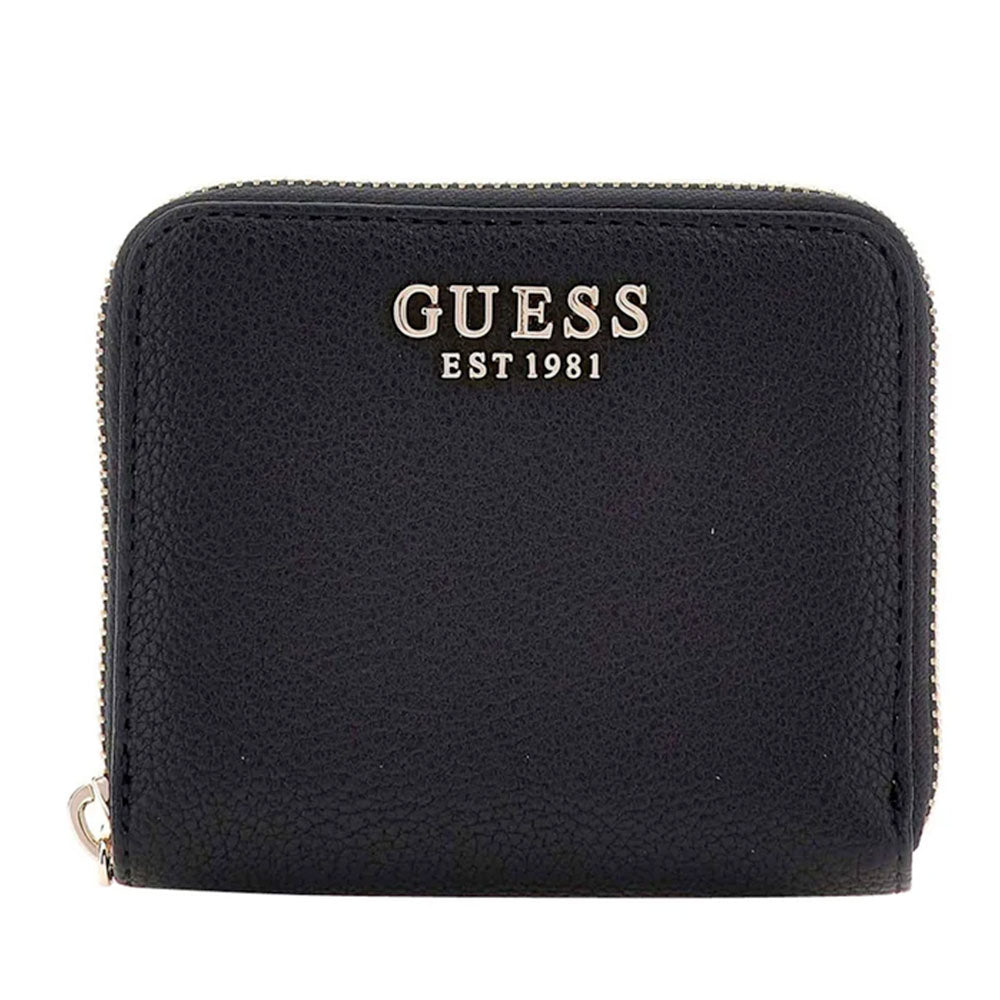 Portafoglio Piccolo GUESS Chiuso con Zip Linea Laurel Colore Nero